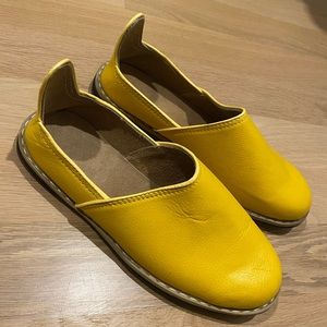 Yellow Handmade Slippers / Loafers